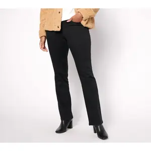 QVC Belle by Kim Gravel Women's Regular-Fit TripleLuxe Twill Baby Boot-Cut Jeans