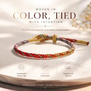 Unisex “Woven Colors” multi-strand braided bracelet—handcrafted connection and unified symbolism for everyday wear; friendship jewelry
