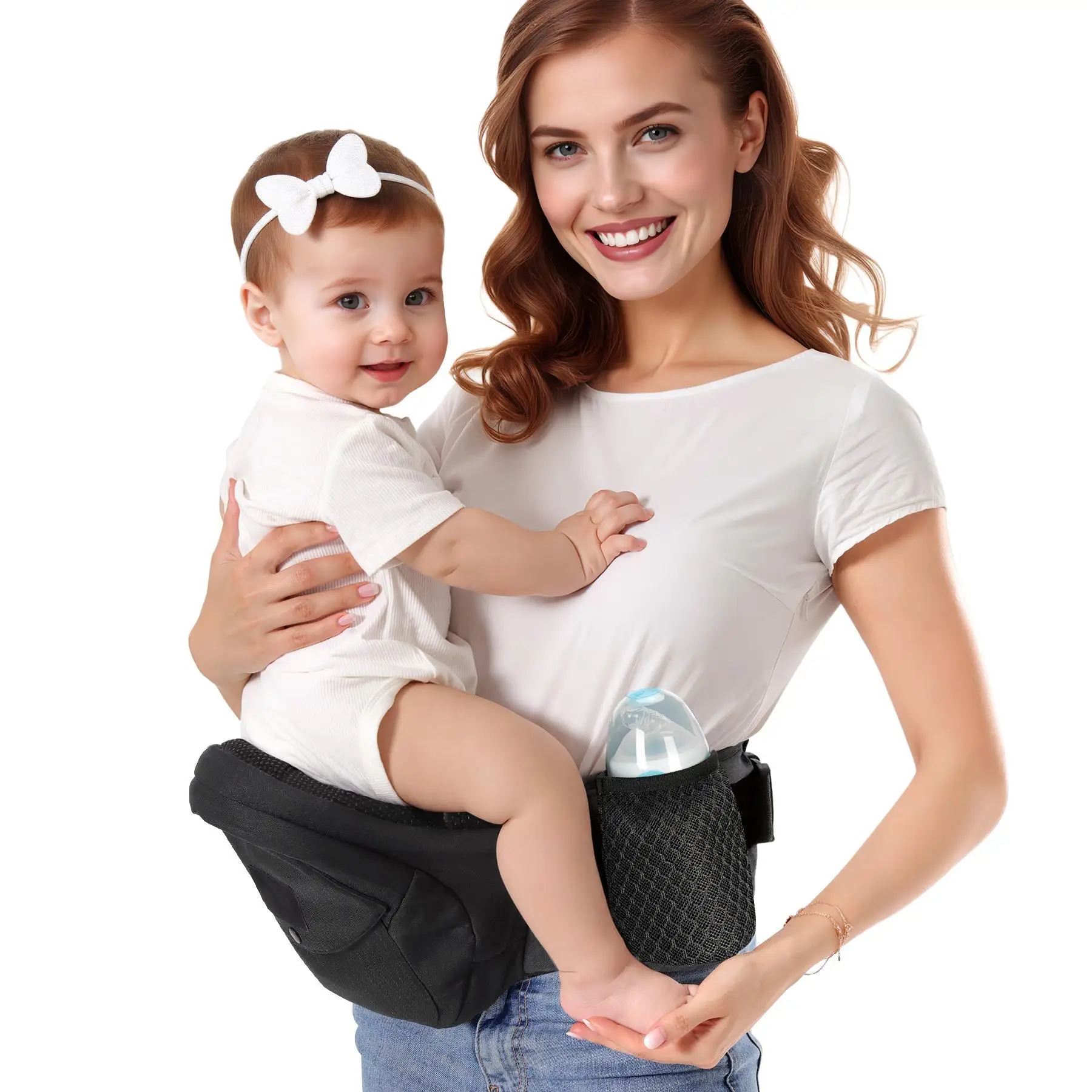 Baby Carrier Hip Seat, Mom’s Choice Award Winner, Advanced Large Capacity Pocket with Adjustable Waistband, Shock Absorption Hip Seat Surface for Newb