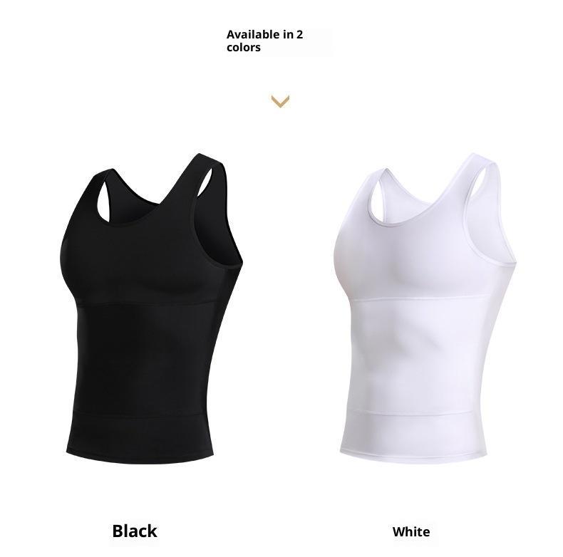 Men Compression Tank Top | Tummy Control, Gynecomastia Shaper, Posture Correction Seamless Undershirt for Gym, Business & Dating Menswear