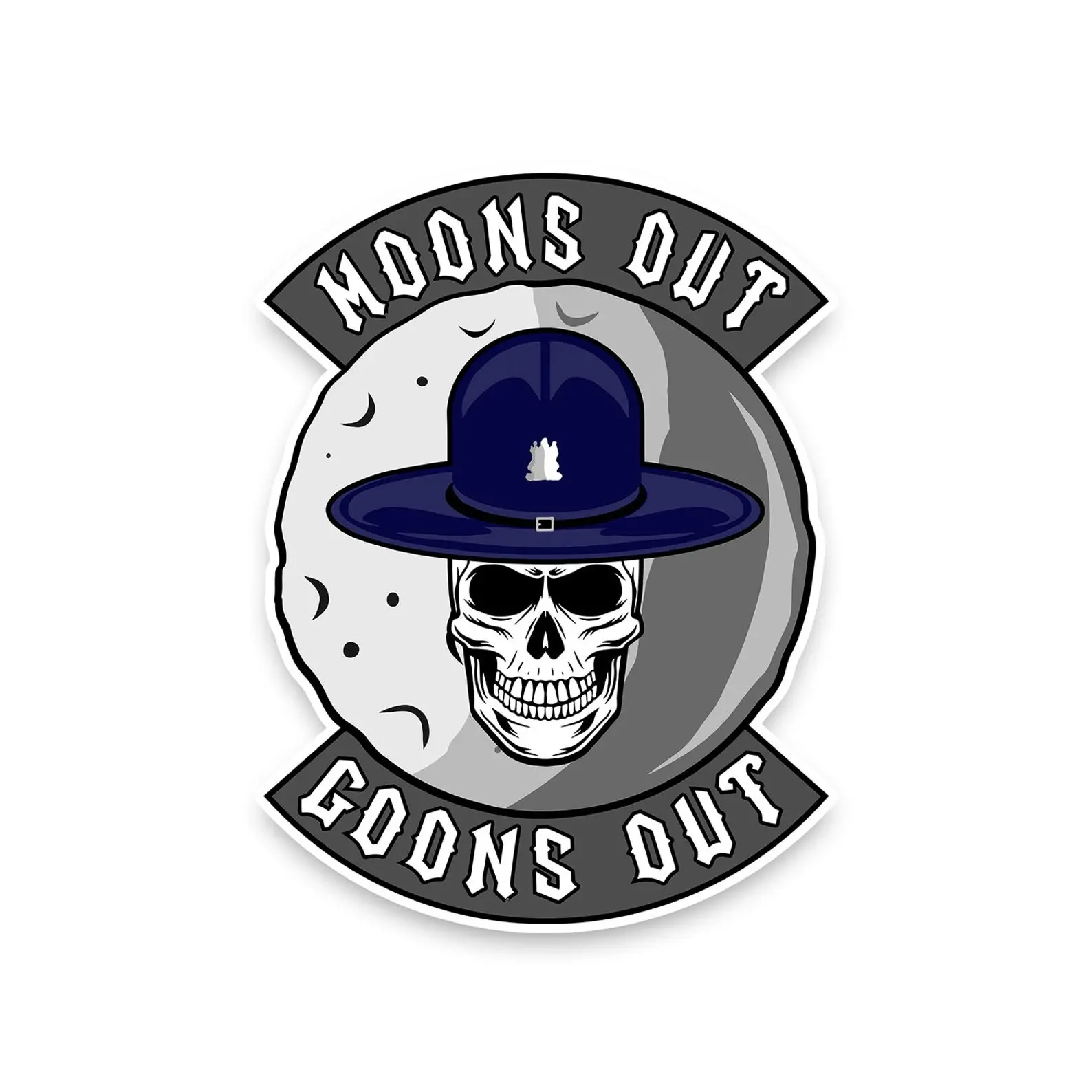 Moons Out Goons Out Sticker, Law Enforcement, Police Stickers, Funny Police Sticker, Deputy Decals, Hard Hat Sticker, Blue Collars Decal