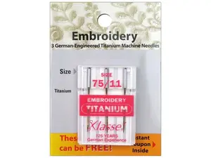 Klasse Size 75/11 Titanium Embroidery Machine Needles