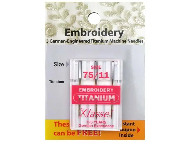 Klasse Size 75/11 Titanium Embroidery Machine Needles