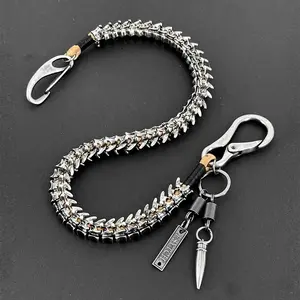 Strong Punk Rocker Biker Jeans Pants Chain Studs Keel Key Chain Men Wallet Chain