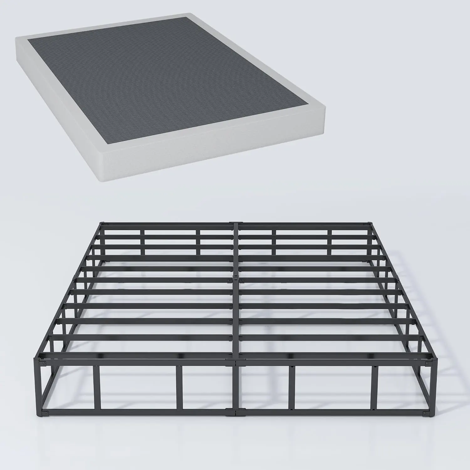 Size Box Spring 7 Inch,Heavy Duty  Box Spring,Sturdy Metal Frame with Fabric Cover Set, Easy Assembly, Noise Free