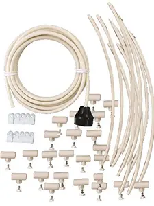 Patio Misting Kit Assembly Make Your Own Misting System - 5 Minute Installation, 48 ft. & 12 Nozzles