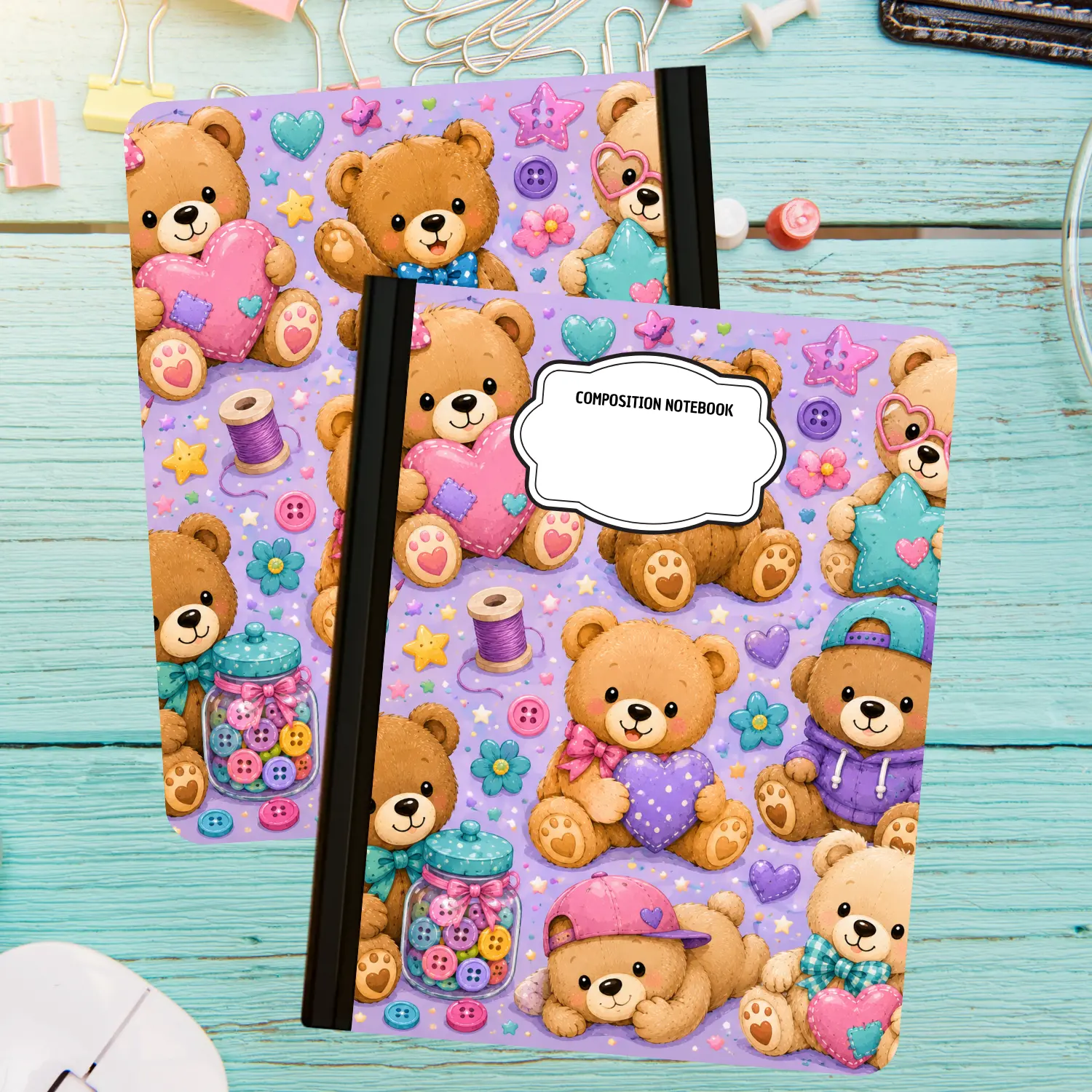 Composition Notebook - Teddy Buttons