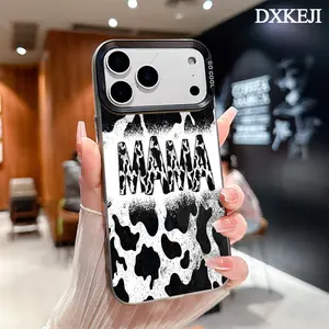 Cow Print MAMA Pattern Trendy Phone Case for iPhone 17 16 Pro Max 15 Plus 14 13 12 11 Air Plus Shockproof Anti-Scratch Durable TPU Back Protective Cover Cellphone Casing