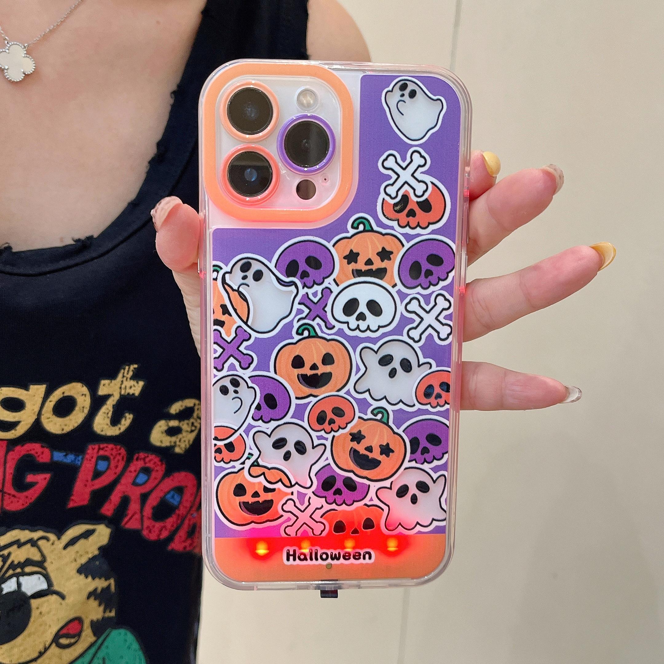 Halloween LED Light Up Case for iPhone 17 16 15 14 13 Pro Max, Cute ...