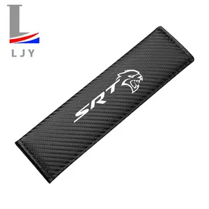 Dodge Srt Carbon Fiber Striped Seat Belt Shoulder Pads, Easy to Install and Removable for Convenient Cleaning, Car Interior Accessory