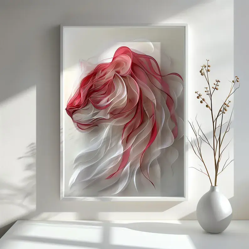 #1 Poster Abstract Fire Tiger Print Chinese Zodiac Wall Art, Lunar New Year Home Décor (unframed) sohochic