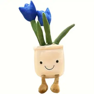 Flower Plush Toy 35cm - Multi-Color Soft Plushie, Cute Desk Decor, Gift for Plant Lovers, Stuffed Animal for Children