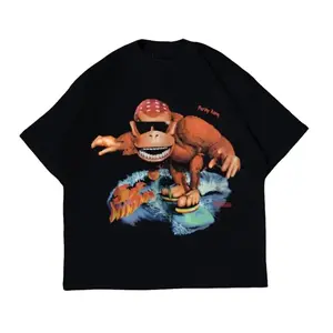 Funky Kong Surf T-Shirt, Meme Funny Animal Tee, Gifts Shirt, Unisex Vintage Graphic Tees Gothic Grunge Y2k Emo Scene Amity Affliction Style Clothes Men Women Streetwear