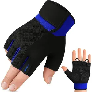 Workout Gloves for Men, Durable Palm Grip Gym Gloves Women Half Finger Elasticated  Weight Lifting Strength Bodybuilding Anti Slip Cycling Gloves Exercise HahZen SPORT