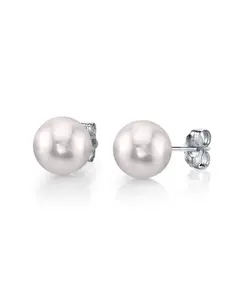 The Pearl Source 7.0-7.5mm White Akoya Round Pearl Stud Earrings