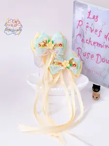 2Pcs-Sunlit Garden: Heirloom Sakura Lace Hair Bows