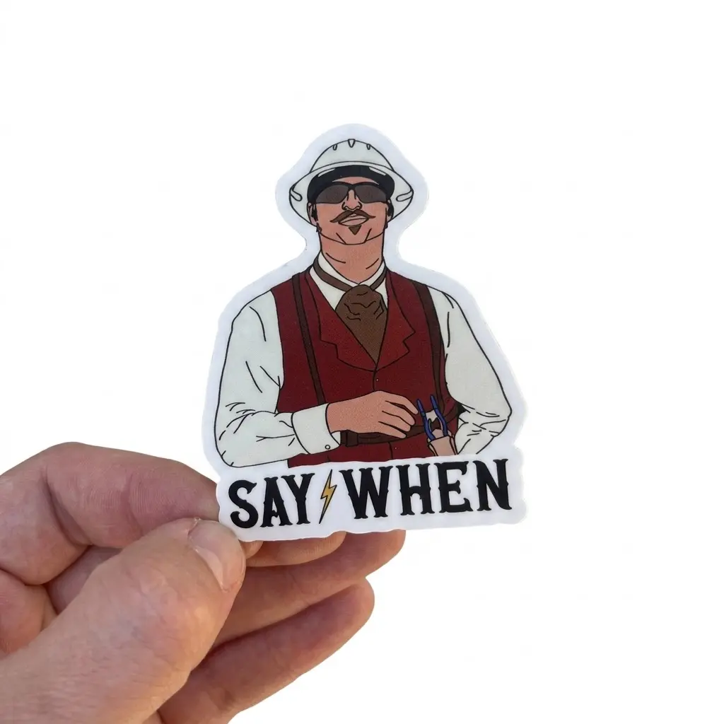 Say When Doc Holliday | Lineman Hardhat Sticker | Blue Collar Sticker , Construction decal, Welder, Pipefitter, Hard Hat, Safety Decal,Decal for Car, Home, Water Bottle & Laptop | Bold Motivational Gift Sticker