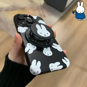 Lovely Miffy Cute Magnetic Stand Is Suitable for Mobile Phones 16promax Magnetic Full Cover Phone Case Phone15/14 Anti-drop 13