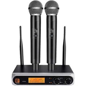Microphone System,  UHF Handheld Microphones, 200ft Long Range, Plug & Play, Cordless Microphone for Singing, Karaoke, DJ, Church, Wedding,  KTV (KA-328)