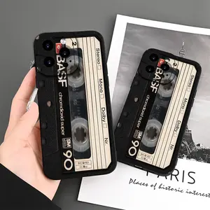 [Retro Record Film Phone Case] Retro Record Film Pattern, Lightweight Matte TPU Shock Absorption Phone Case for iPhone 16 15 14 13 12 11 8 7 XR Plus Pro Max Mini SE2 SE3