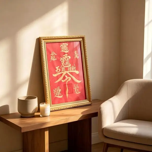 Traditional 5 Wealth Gods Rectangular Artwork with Gold Frame (9x12in) - Desktop/Hang Home Decor Photo Frame, Ideal for Gifting, Grand Opening Offers Available