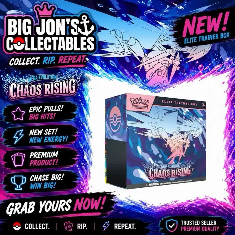 Pokemon TCG Chaos Rising Elite Trainer Box, Collectible Trading Cards, Authentic Collectible Cards
