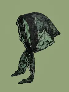 Women's Ditsy Floral Lace Scarf, Casual Soft Breathable Shawl for Daily Wear, Fashion Accessories for Women & Girls, Floral Embroidered Scarf