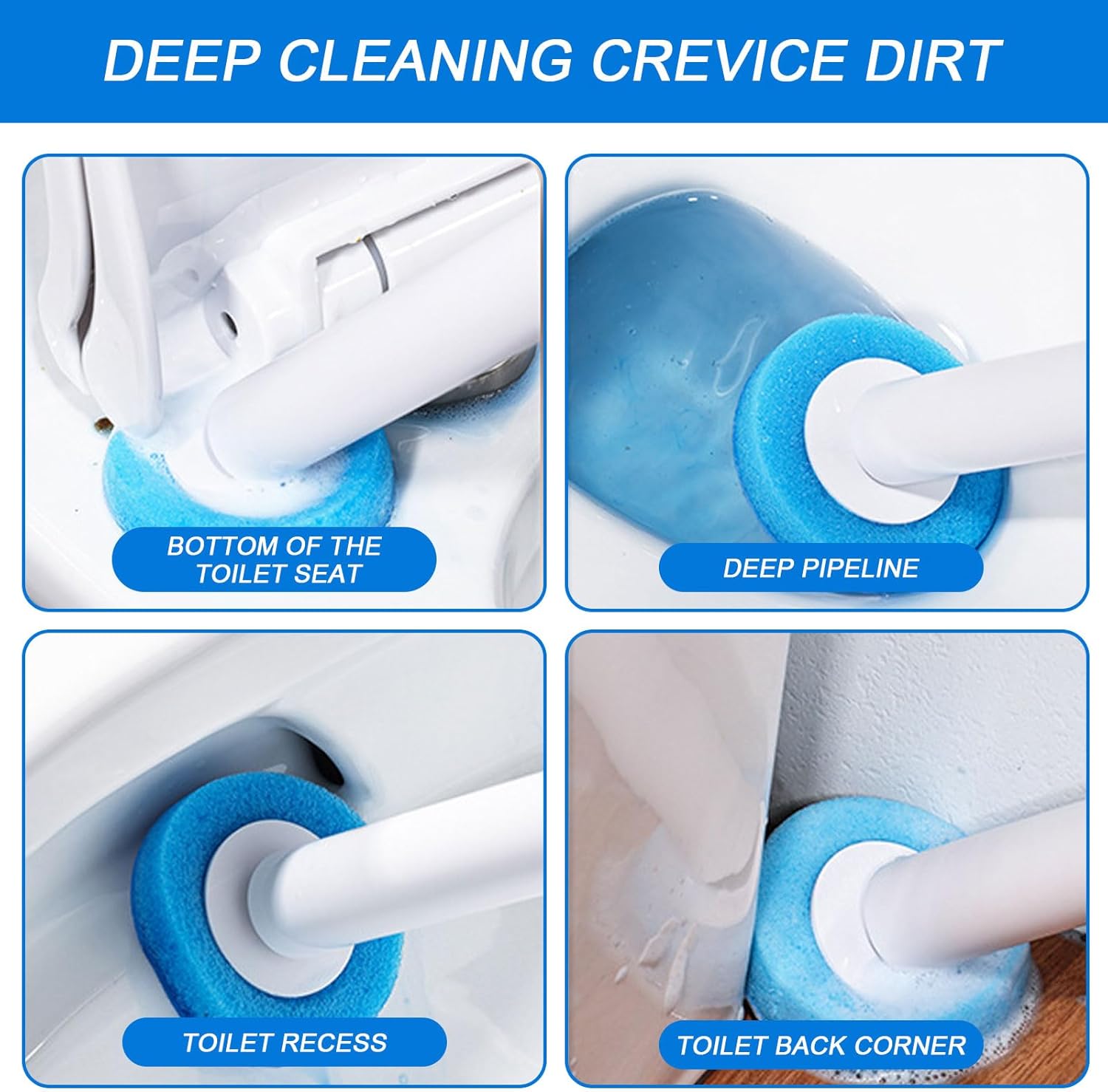 Disposable Toilet Brush, Toilet Bowl Wand Holder Set with 24PCS Cleaner Refills, Bathroom Cleaning System for Sink Bathtub Drain Wash Basin Urinal，Wall-Mount Scrubbing Toilet Brush Bathroom Cleaning Kit，Mother's Day