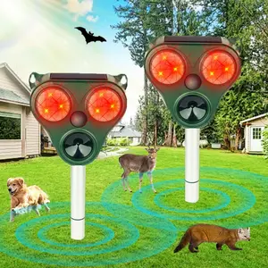 Outdoor Ultrasonic Animal Repeller, Solar/USB Charging, Deters Dogs, Foxes, Birds, Effective Pest Control Device