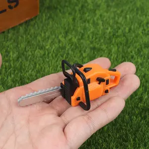 1:12 Scale Miniature Chainsaw Model - Realistic Simulation Repair Tool for Dollhouse, DIY Mini Garden Landscape Accessories,