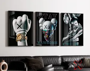Printable Kaws Sneaker Poster, Set of 3, Fashion Kaws Unframed Wall Art, Sneakerhead Poster Art, Hypebeast Decor, Urban Kaw Prints, Unframed Wall Poster Decor