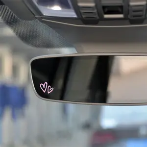 Heart Pattern Car Mirror Sticker, Vinyl Love Heart Decals, Stickers for Car, Sticker For Cars, Electric Motorcycles and Laptops, Car Accessories, Vehicle & Interior Decor, Windshield Sticker, Side Decals
