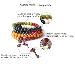Meditation Prayer Beads Mala 108 - Wooden Beads in Various Colors for Spiritual Focusing