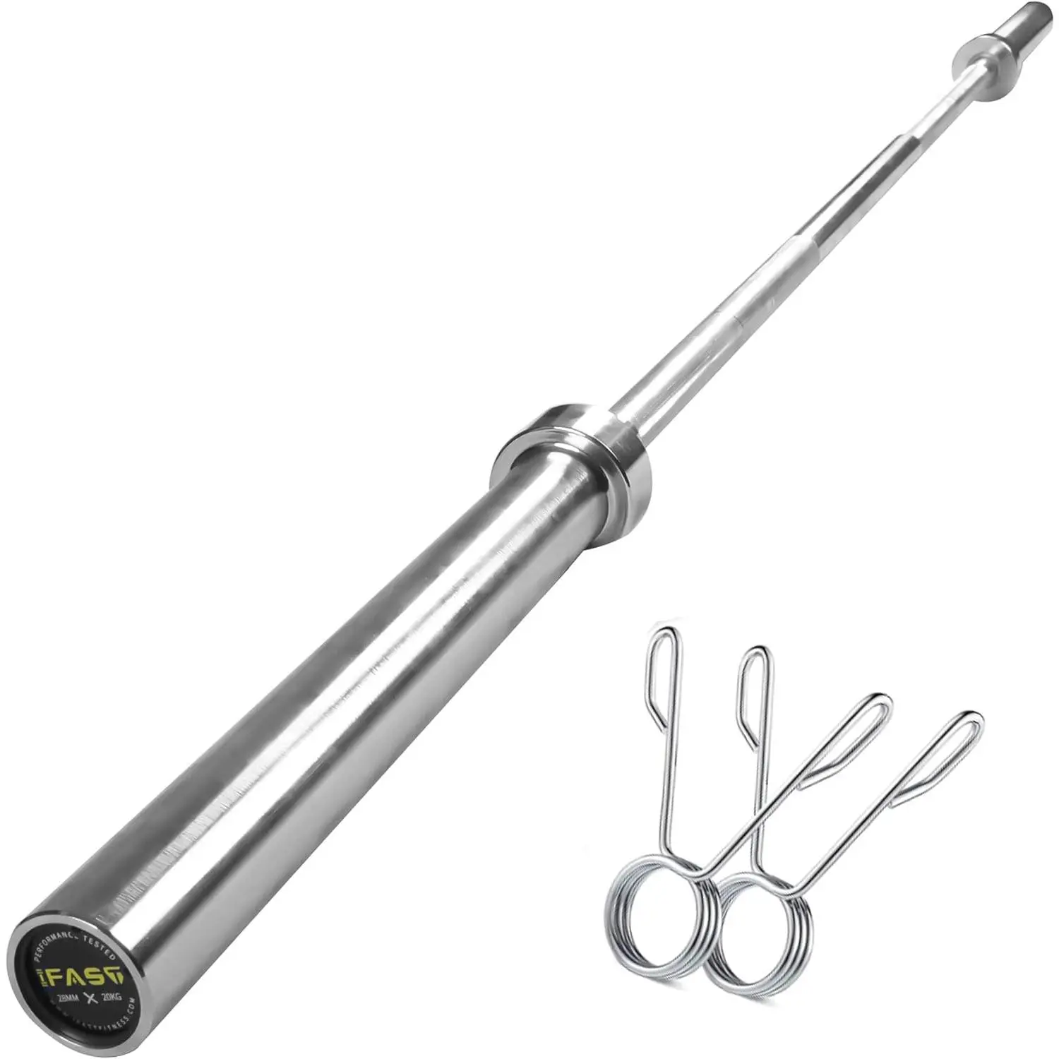 Barbell Bar for 2" Olympic Plates, Home Gym Weightlifting Bar 4Ft Solid Chrome Weight Bar 5Ft Fitness Training Curl Barbell 7.2Ft