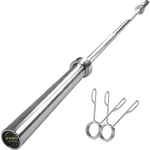 Barbell Bar for 2" Olympic Plates, Home Gym Weightlifting Bar 4Ft Solid Chrome Weight Bar 5Ft Fitness Training Curl Barbell 7.2Ft