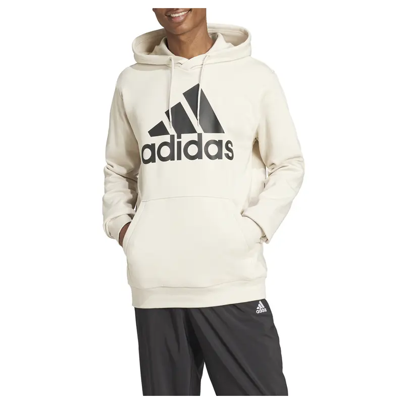 adidas Mens Essentials Fleece Logo Hoodie Casual Outerwear Casual Comfort Technology - Beige
