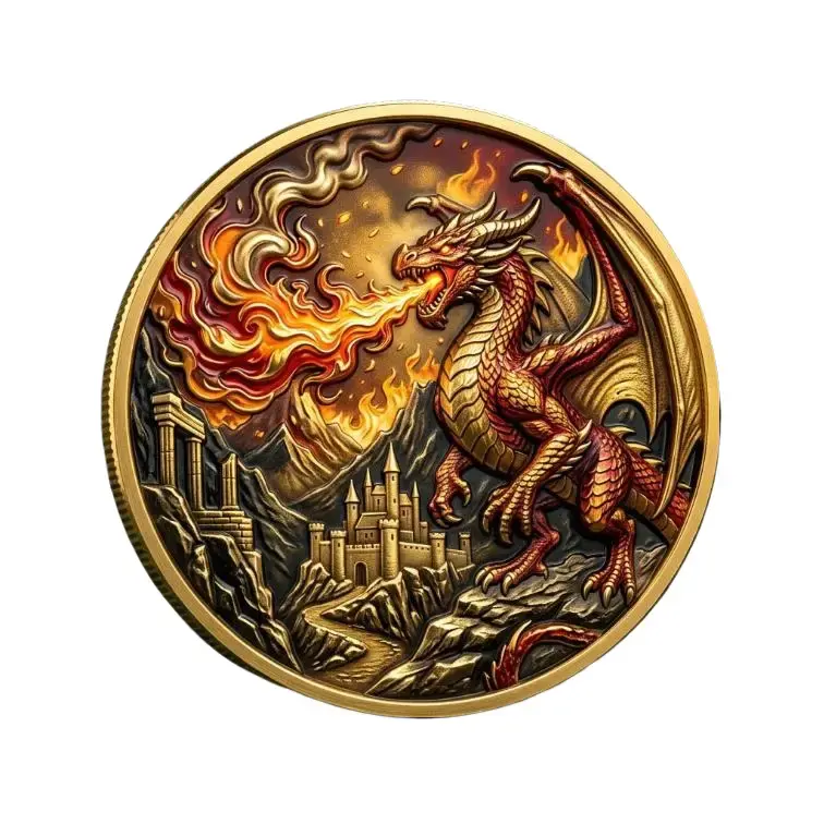 Dragon Challenge Coin | Premium Metal Coin | Pocket Token | Collectible Gift | Everyday Carry