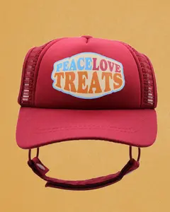 PupLid peace, love, treats Design Trucker Hat for Dogs & Cats