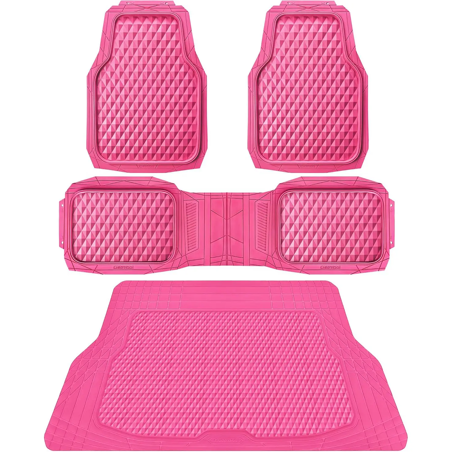 Hot Pink-Floor mats with Cargo liner Truck mats