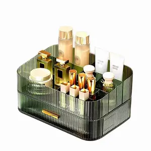 Stackable Drawers Makeup Organizer for Bathroom Vanity Desk and Dresser Countertops Ideal for Cosmetics Skincare Lipsticks Nail Care Green