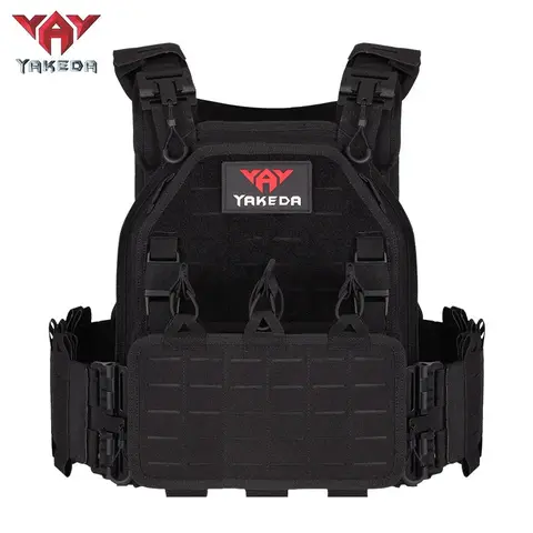 YAKEDA VT-6094A Tactical Men's Sports Vest - Sleeveless, 1000D Tough Nylon, MOLLE-Compatible, Laser-Cut, Abrasion-Resistant, Flexible Fit, Hunt-Ready Protective Gear for Military/CS, Hiking