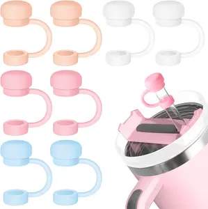 8PCS Straw Cover for 40&30 Oz Cup, 10mm Soft Silicone Straw Covers Cap for Cup Accessories, Cute Straw Topper for Tumblers, Dust-Proof Straw Caps Stopper Reusable Straw Tips Lids Drinkware Drink