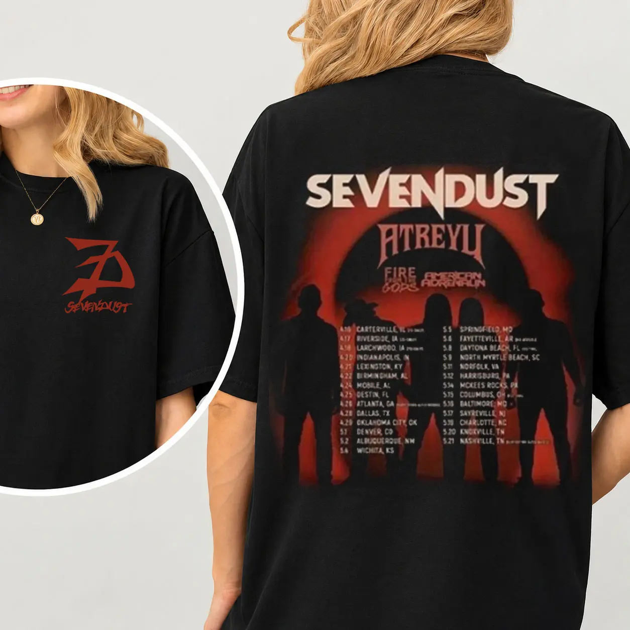 Sevendust New Album ONE and Spring 2026 US Tour T shirt