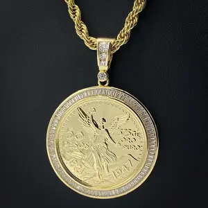 Baguette Bezel Centenario Pendant - Gold