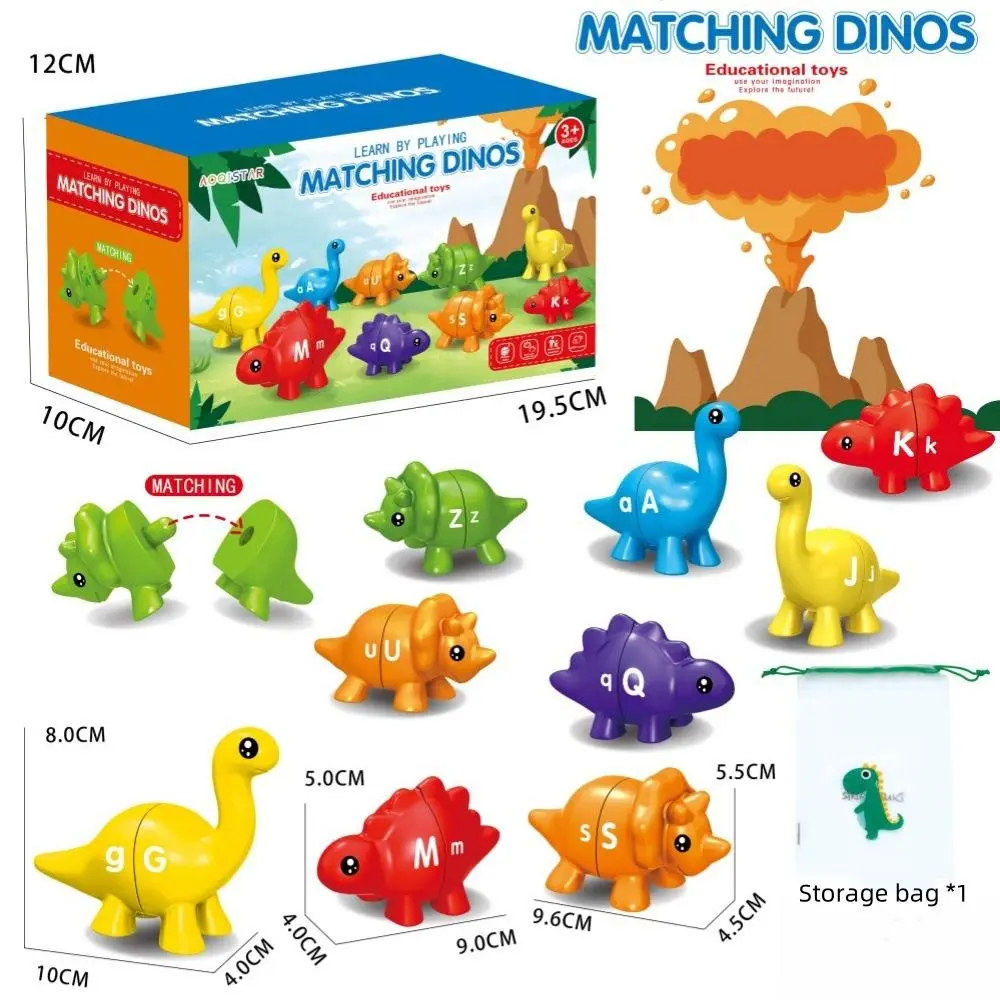 SKYQITIAN Dinosaur STEM Toy - Montessori Early Childhood Cognitive Set with Letter Matching, Counting, Number Matching, Math Learning Tools, Learning Materials,