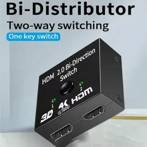 2x1 Metal Case Switch Converter 4K 60hz Bidirectional Video Separator and Selector, HDMI Ps Hdtv for Laptops, 2-In-1 Device