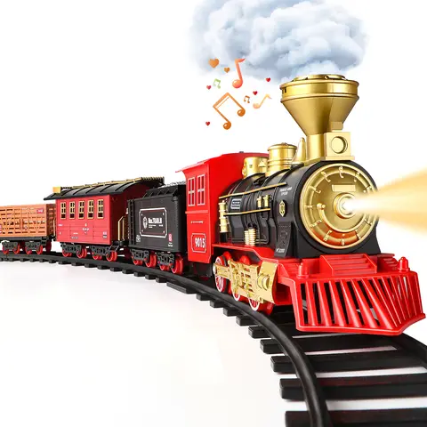 8Command Remote Control Electric Steam Locomotive Train Set - Toy with Track, Headlamp, Whistle Sound, Smoke, Multi-Car (Cargo, Coal, Passenger), JBee Ctrl Full Control - Viral Boys Christmas Gift for Kids, Coal Car