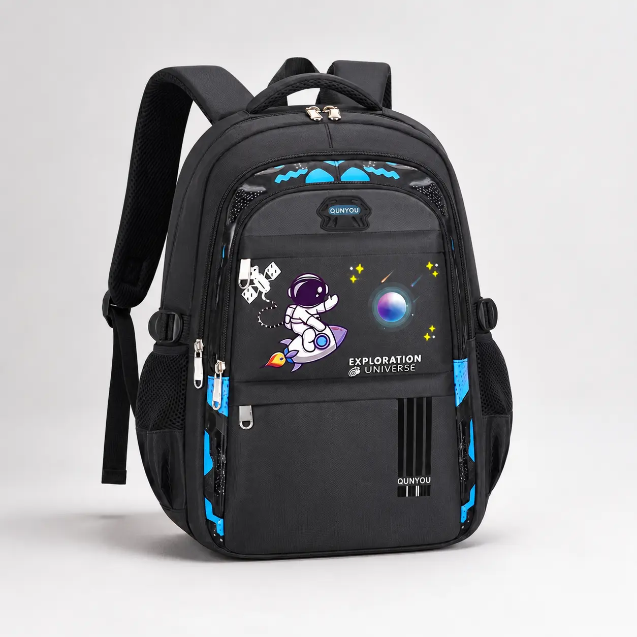 Unisex Waterproof Nylon School Backpack Bookbag for Grades 1-6, Casual Chic Versatile Backpack, Large Capacity, Lightweight, Spine-Protecting, Wear-Resistant, Breathable, Adjustable Padded Shoulder Straps, Shockproof Everyday Essential