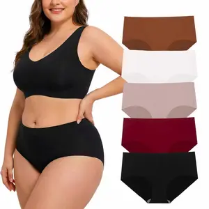 Plus Size Seamless Hip Lift Briefs Breathable Soft Women Underwear Up to 270LBS