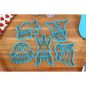 Paper Mario TTYD Villains Cookie Cutters- Doopliss, Grodus Head, Lord Crump, Pirate Cortez, Shadow Queen